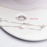 Baroque Pearl Necklace Pendant with 925 Silver Chain