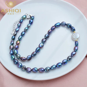 Baroque Pearl Choker Necklace 925 Sterling Silver Jewelry