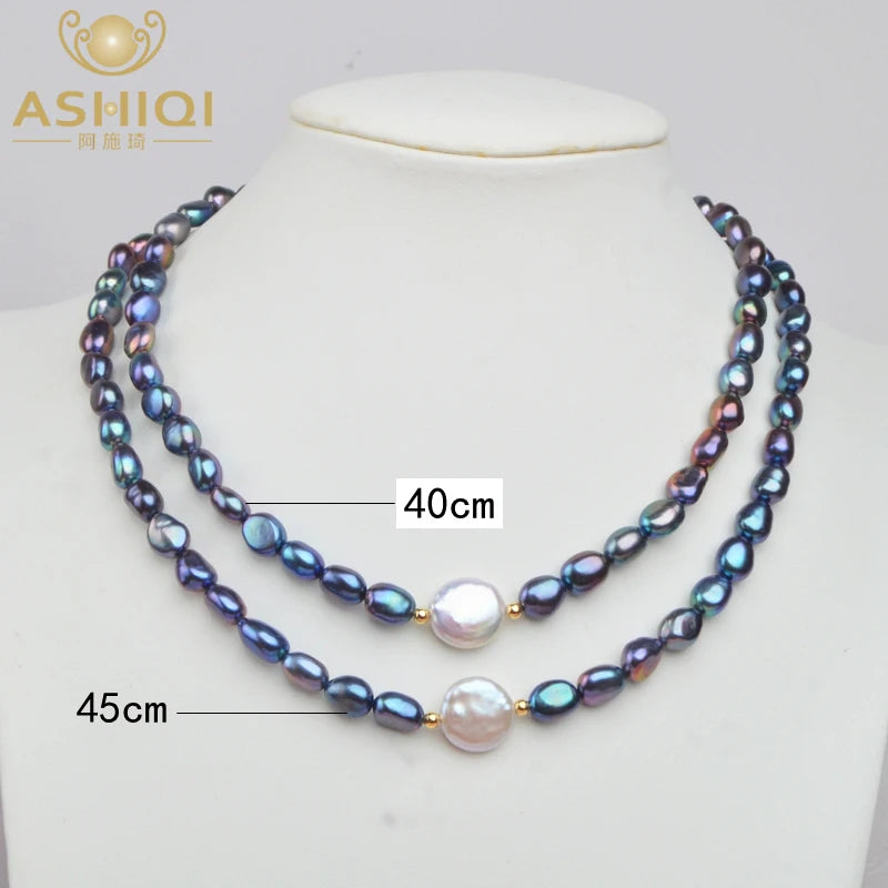 Baroque Pearl Choker Necklace 925 Silver Jewelry