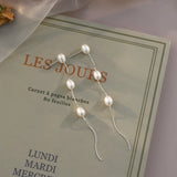 Freshwater Pearl 925 Silver Tassel Earrings Women's Jewelry Gift