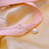 Heart Pendant Freshwater Pearl Necklace 925 Sterling Silver 8-9mm