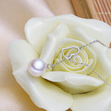 Heart Pendant Freshwater Pearl Necklace 925 Sterling Silver 8-9mm
