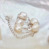 925 Silver Bracelet Gray Freshwater Baroque Pearl Jewelry