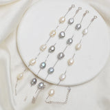 925 Silver Bracelet: 8-9mm Gray Freshwater Pearl Jewelry