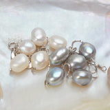 925 Silver Bracelet Gray Freshwater Baroque Pearl Jewelry