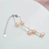 925 Silver Bracelet Women Freshwater Pearl Jewelry Gift