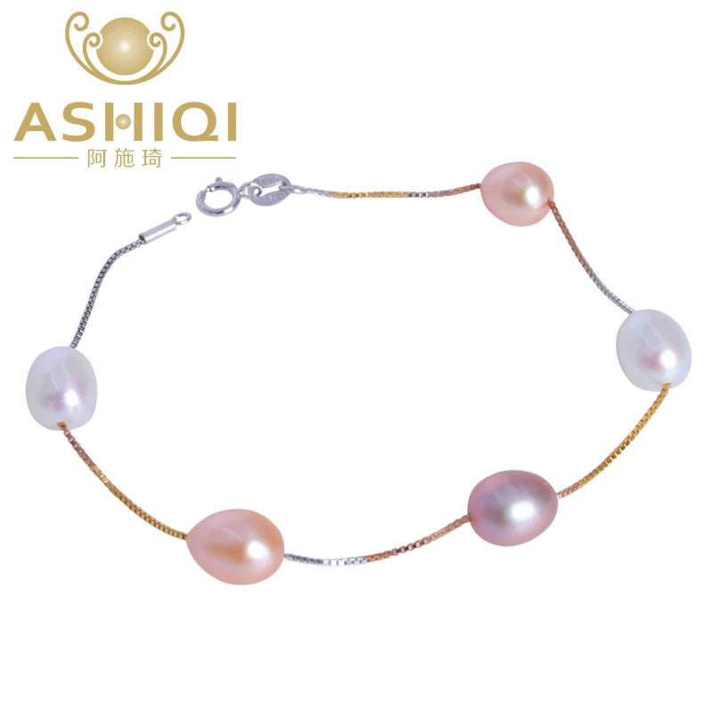 925 Silver Bracelet Freshwater Pearl Jewelry Gift