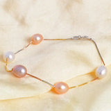 925 Silver Bracelet Freshwater Pearl Jewelry Gift