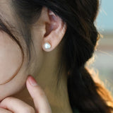 Sterling Silver Baroque Pearl Stud Earrings for Women