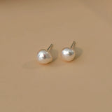 Sterling Silver Baroque Pearl Stud Earrings for Women