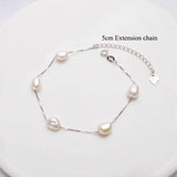 925 Silver Baroque Pearl Bracelet Freshwater 6-7mm