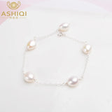 925 Silver Baroque Pearl Bracelet Women Freshwater Pearl Jewelry