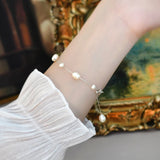 925 Silver Baroque Pearl Bracelet for Women