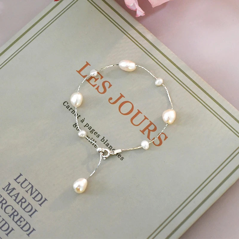 925 Silver Baroque Pearl Bracelet for Women