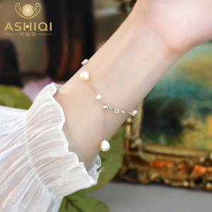 925 Silver Baroque Pearl Bracelet for Women