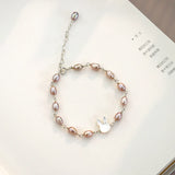 925 Silver Pearl Rabbit Bracelet for Women Wedding Jewelry