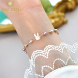 925 Silver Pearl Rabbit Bracelet for Women Wedding Jewelry