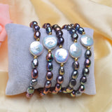 Baroque Freshwater Pearl Bracelet 12-13mm Big Button Jewelry
