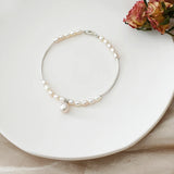 Natural Freshwater Pearl Bracelet, 925 Sterling Silver