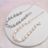 Gray Freshwater Baroque Pearl Bracelet Natural Women Jewelry Gift