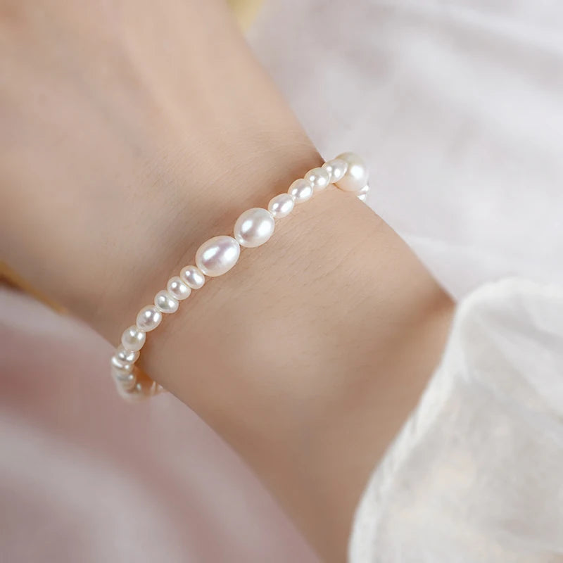 Freshwater Pearl Bracelet w/ 925 Silver Clasp