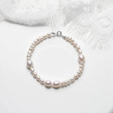 Natural Freshwater Pearl Bracelet with 925 Sterling Silver Clasp