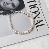 Natural Freshwater Pearl Bracelet with 925 Sterling Silver Clasp