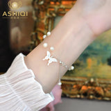 Freshwater Pearl Butterfly Bracelet 925 Silver Jewelry for Girls