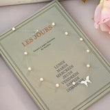 Freshwater Pearl Butterfly Necklace 925 Sterling Silver Jewelry