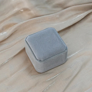 Gray Flannel Jewelry Display Box for Rings and Necklaces