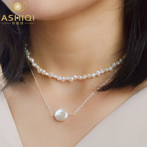 Baroque Pearl 925 Silver Choker Necklace
