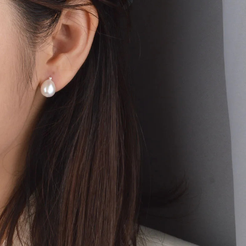 Freshwater Pearl Earrings 925 Sterling Silver Jewelry for Women
