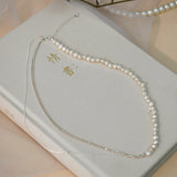 Baroque Pearl Choker Necklace 925 Sterling Silver Women's Jewelry