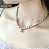 Baroque Pearl Choker Pendant Necklace 925 Sterling Silver