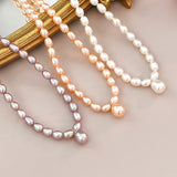 Baroque Pearl Choker Pendant Necklace 925 Sterling Silver