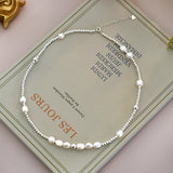 7mm Baroque Pearl Choker Necklace 925 Sterling Silver Jewelry