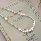 7mm Baroque Pearl Choker Necklace 925 Sterling Silver Jewelry