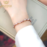 Baroque Pearl 925 Silver Bracelet Jewelry for Women