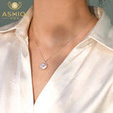 Baroque Pearl Sterling Silver Necklace Freshwater Coin Pendant Women