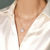 Baroque Pearl Sterling Silver Necklace Freshwater Coin Pendant Women