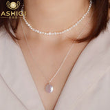 Baroque Pearl Sterling Silver Choker Necklace Layer Freshwater Coin Pendant
