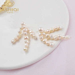 Baroque Pearl Drop Earrings 925 Sterling Silver