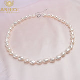 Gray Freshwater Pearl Necklace 9-10mm Baroque Pearl Jewelry