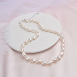 Gray Baroque Pearl Necklace 9-10mm Freshwater Jewelry