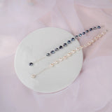 Baroque Pearl Charm Bracelet 925 Sterling Silver Jewelry Gift