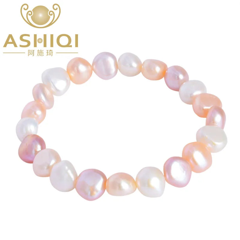 Colorful Baroque Pearl Bracelet for Women Wedding 8-9mm