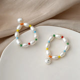 Baroque Pearl 925 Silver Earrings Colorful Bead Jewelry