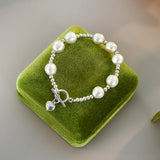 Baroque Pearl 925 Sterling Silver Love Bracelet for Girls