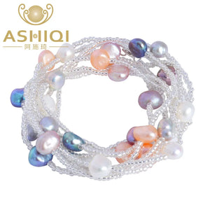 Baroque Pearl Bracelet Colorful Crystal Beads