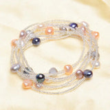 Baroque Pearl Bracelet Colorful Crystal Beads